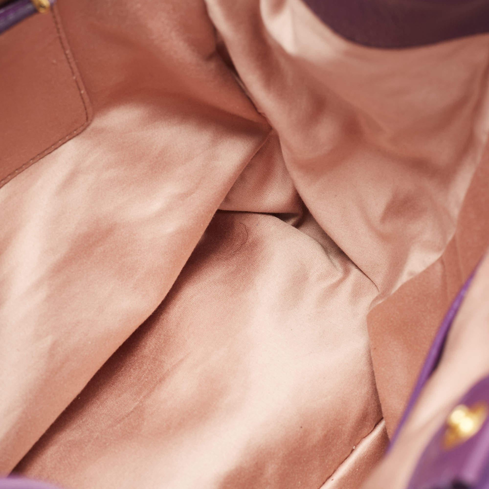 Women's Miu Miu Purple Matelassé Leather Tote