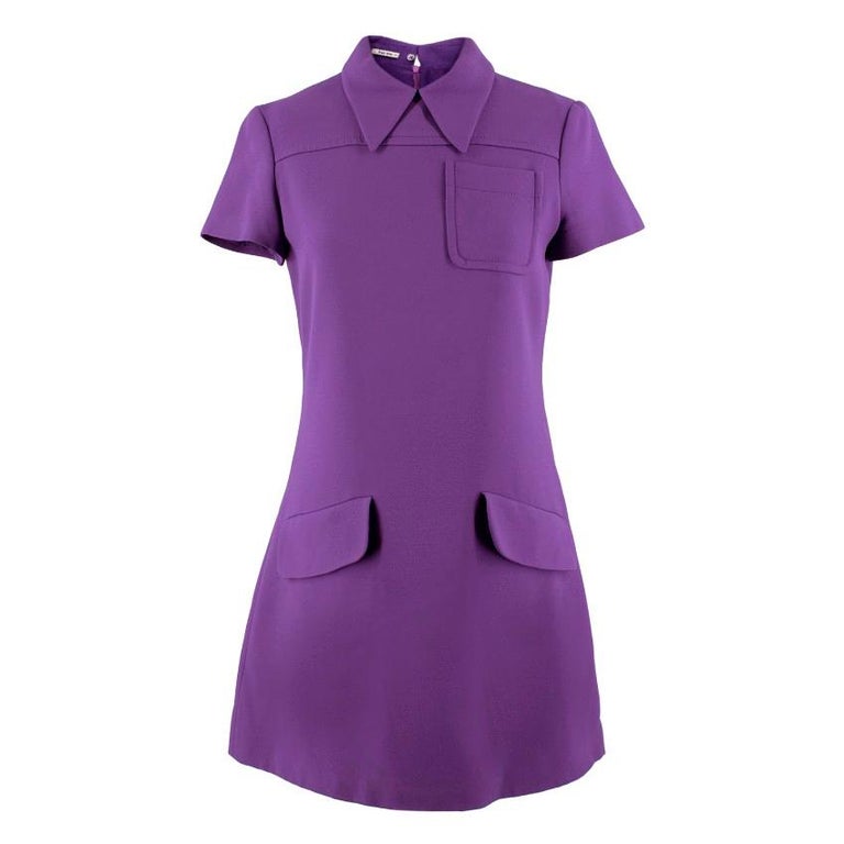 Miu Miu Purple Mini Shift Dress US 0-2 at 1stDibs