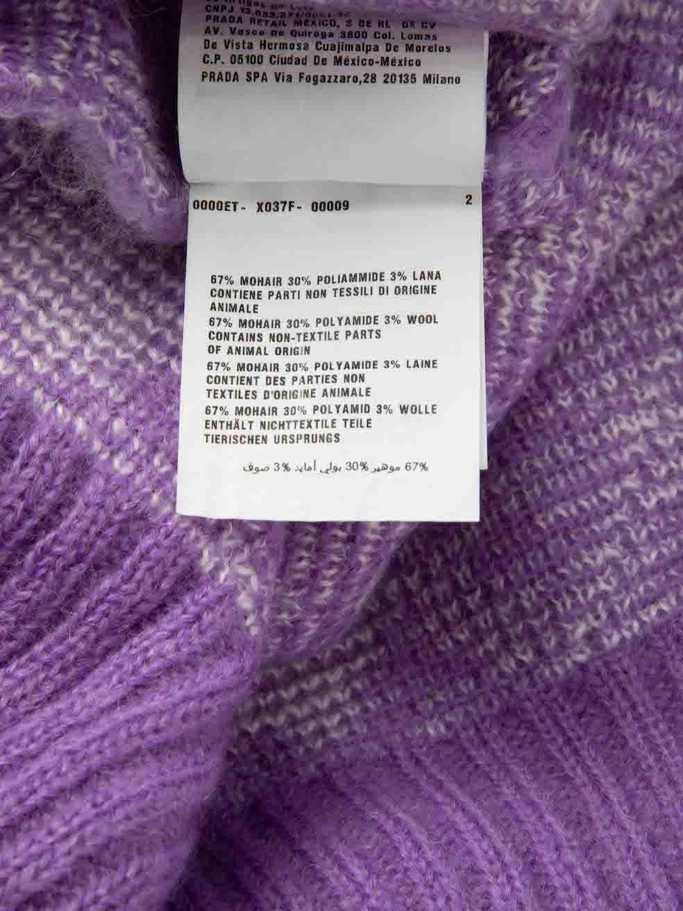 Miu Miu Purple Mohair Oversized Argyle Cardigan Size XXS For Sale 1