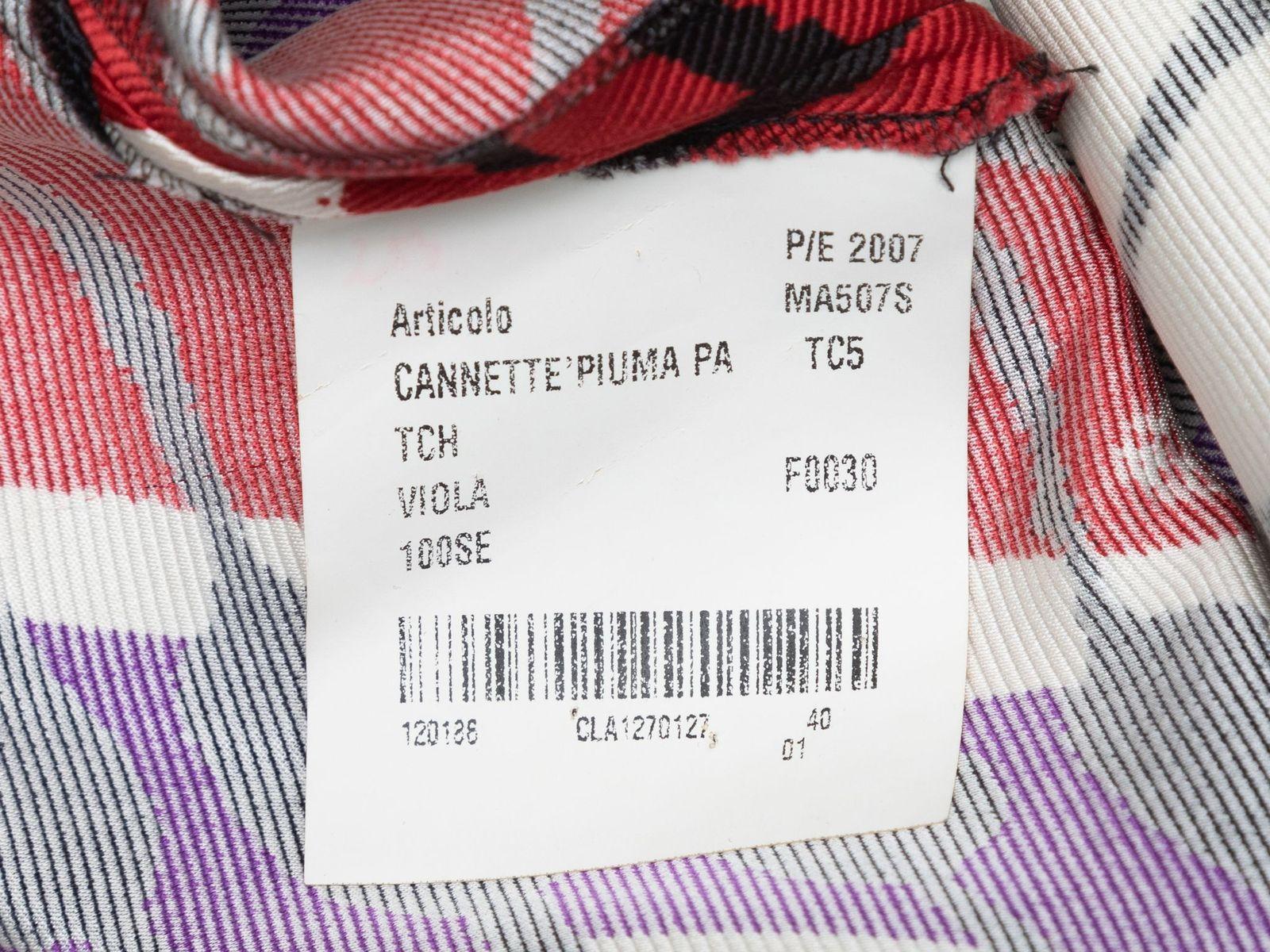 Miu Miu Purple & Multicolor Printed Collared Dress In Good Condition For Sale In New York, NY