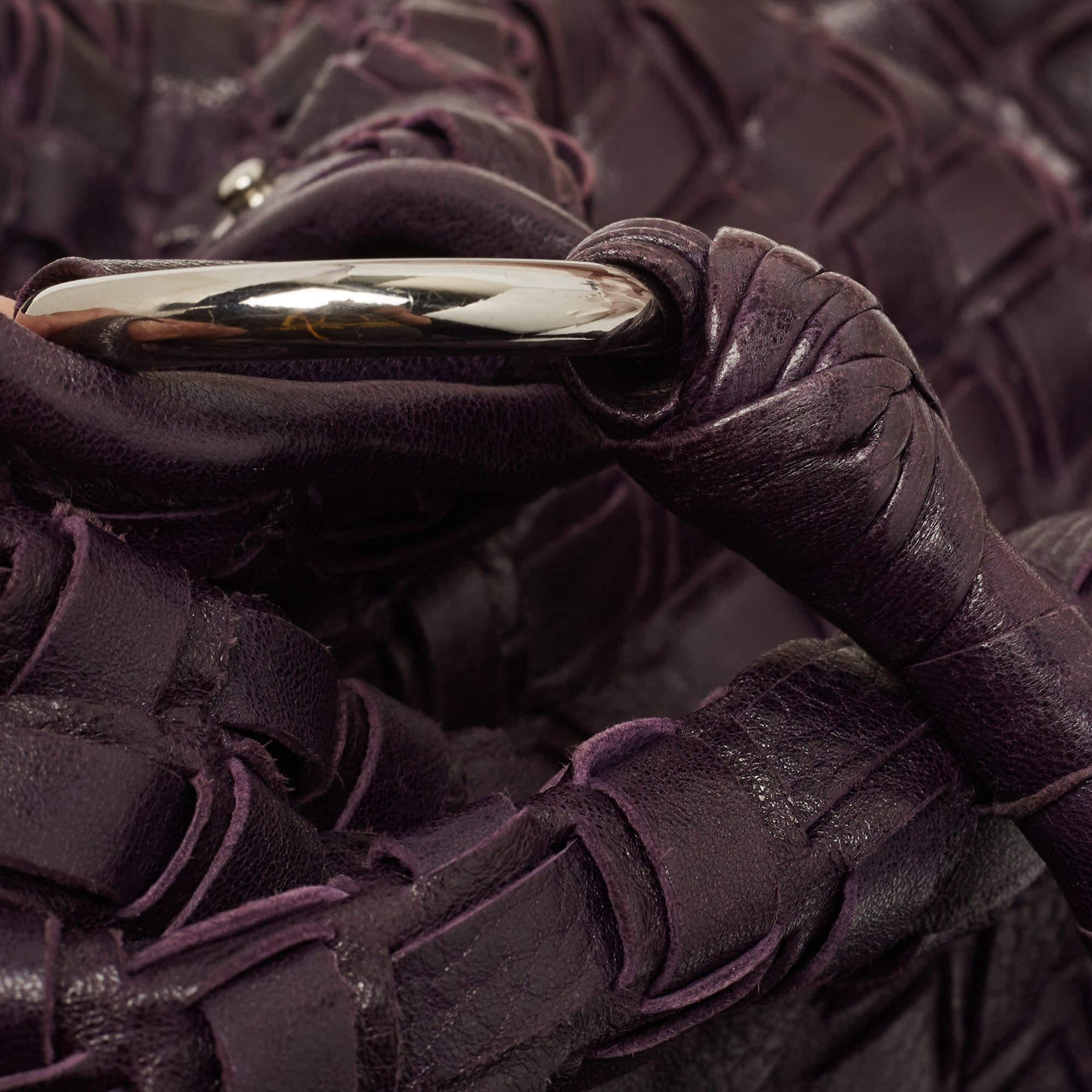 Miu Miu Purple Woven Leather Tote 3