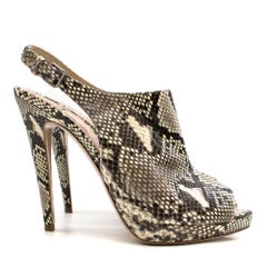 Miu Miu Python Print Leather Slingback Sandals SIZE 42