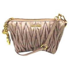 Vintage Miu Miu Quilted Cinch 860066 Pink Leather Shoulder Bag