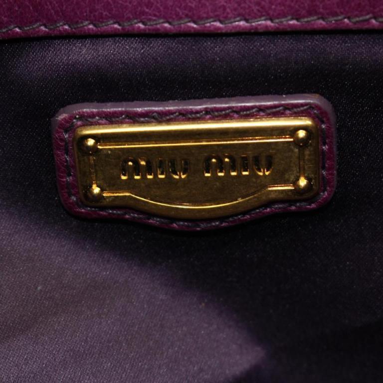 Pink Miu Miu Quilted Matelasse 2way 2182439 Purple Fuchsia Leather Shoulder Bag For Sale