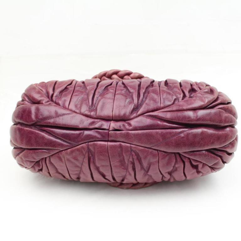 Women's Miu Miu Quilted Matelasse 2way 2182439 Purple Fuchsia Leather Shoulder Bag For Sale