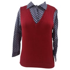 Miu Rotes und blaues Hemd - Pullover