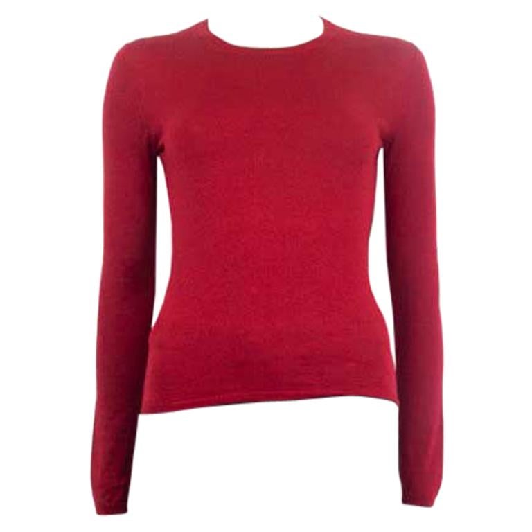 MIU MIU red cashmere blend Crewneck Sweater 40 S For Sale