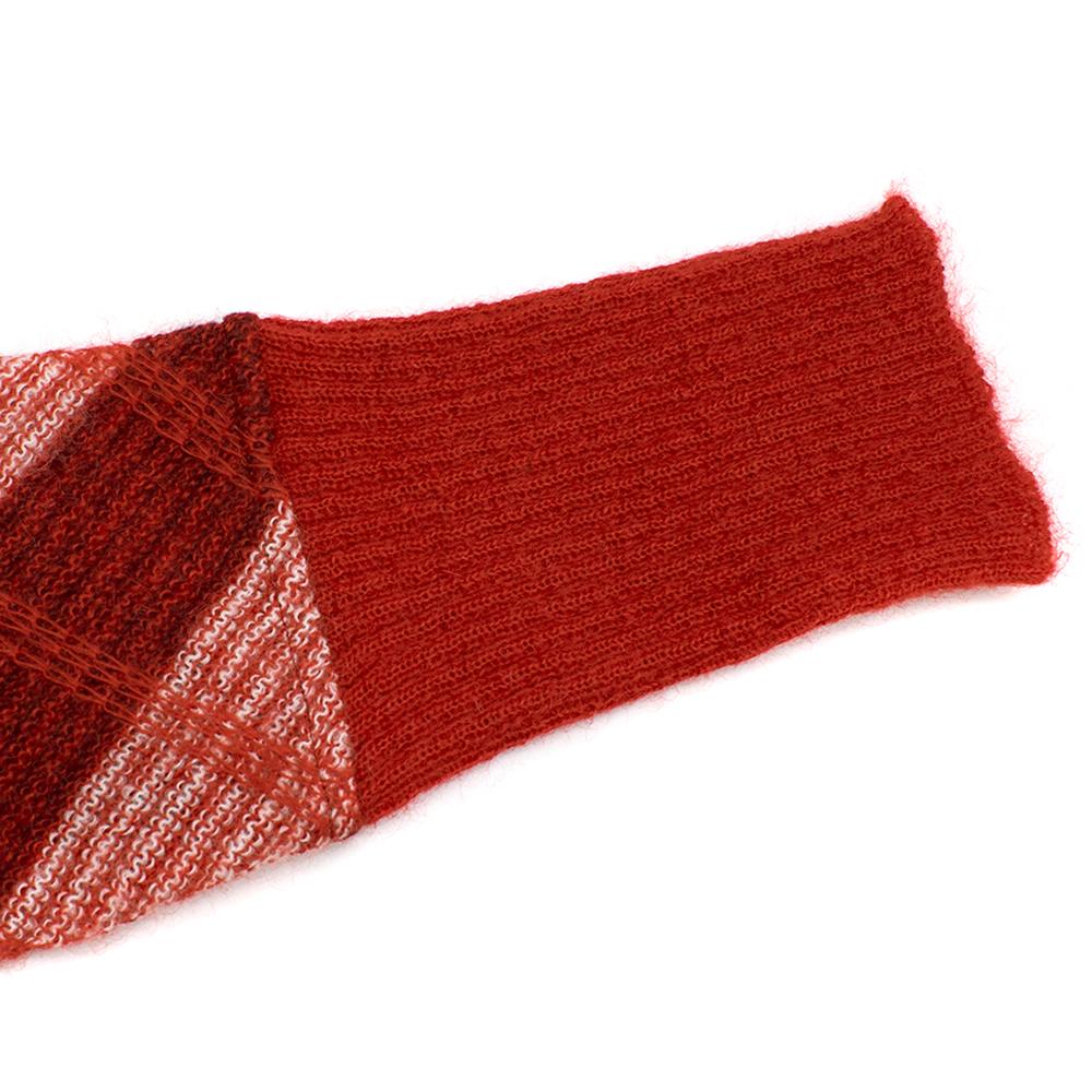 Women's Miu Miu Red Check Mohair Crop Knit Sweater SIZE 40 IT
