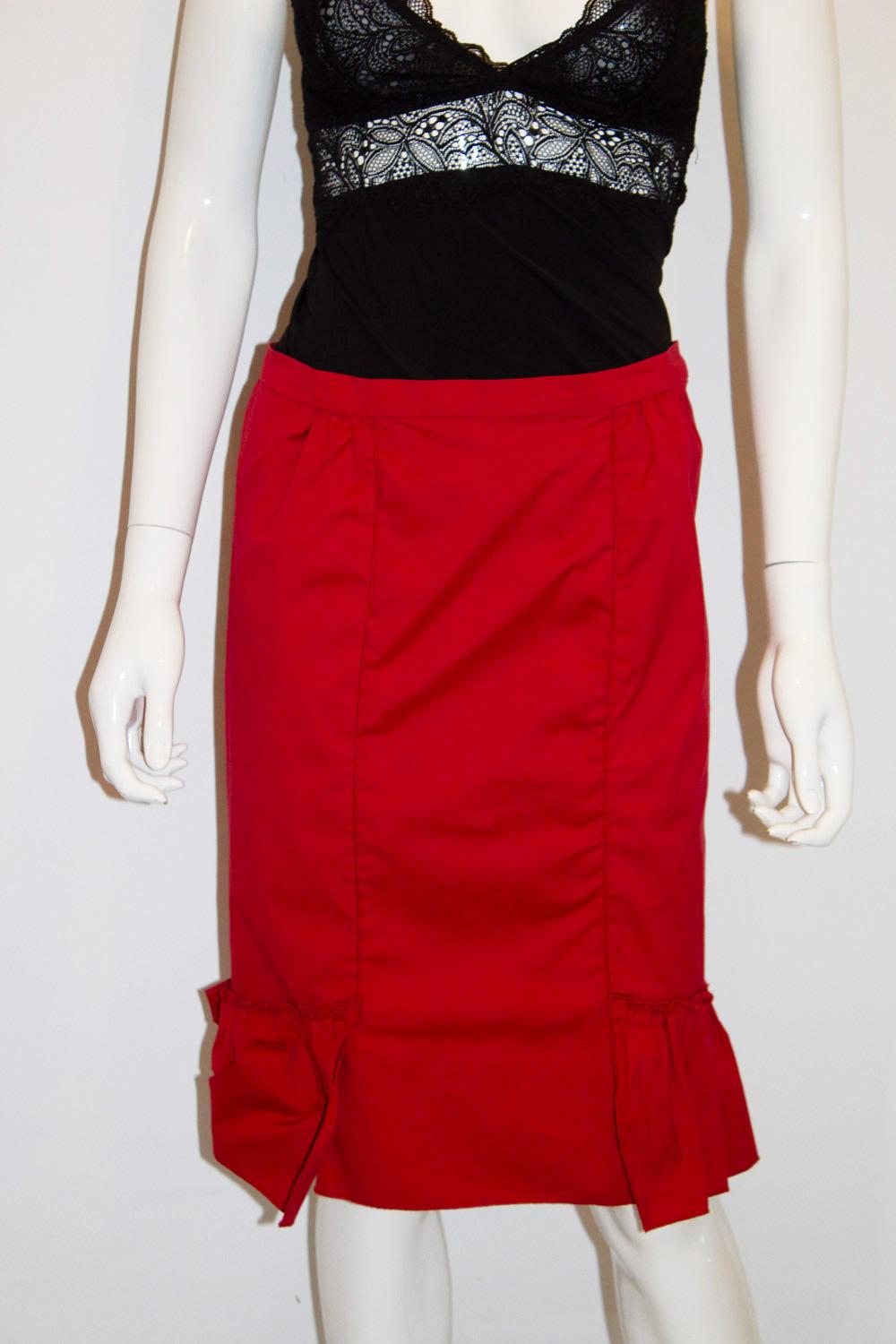 Miu Miu  Roter Baumwollrock Damen im Angebot