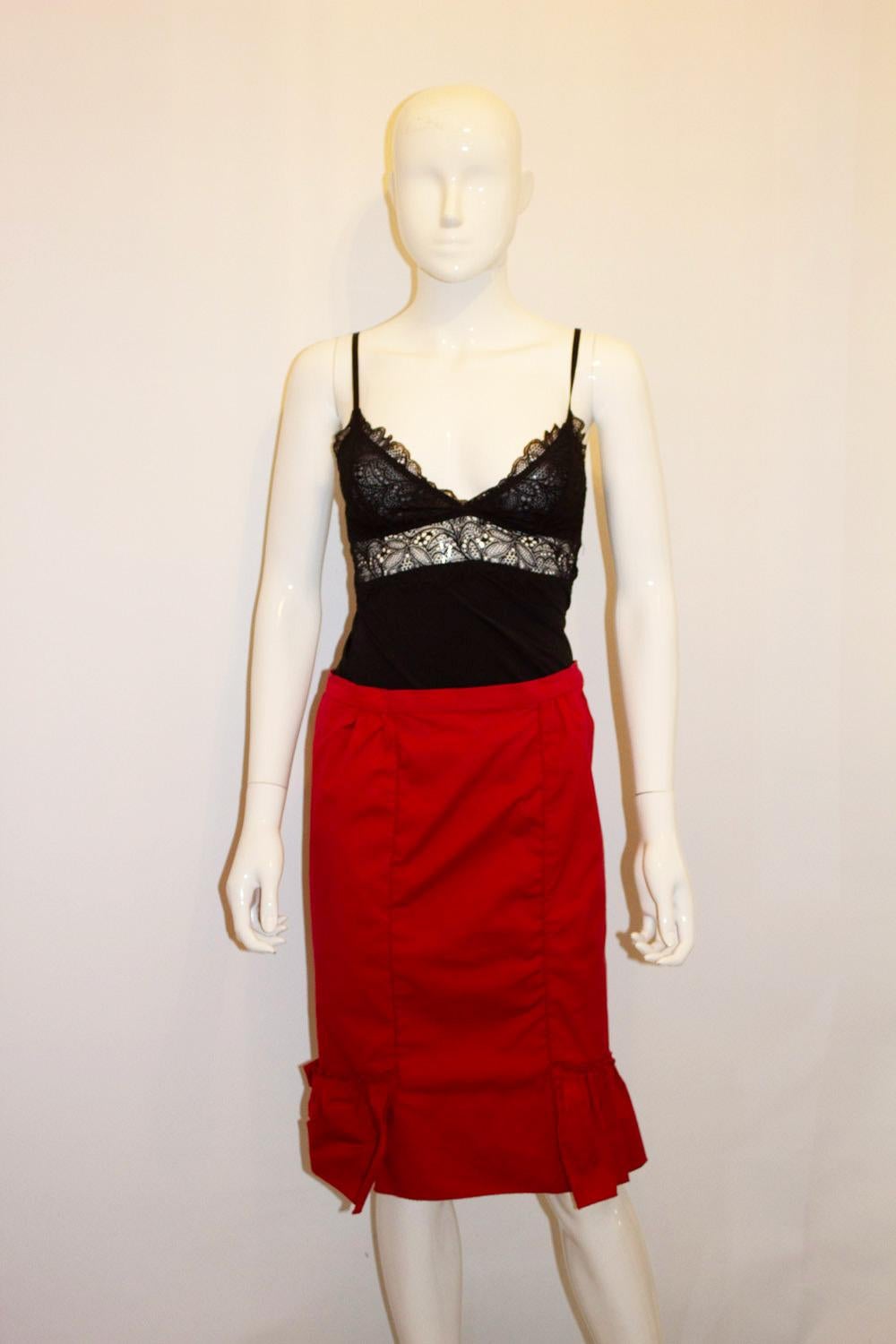 Miu Miu  Roter Baumwollrock im Angebot 1