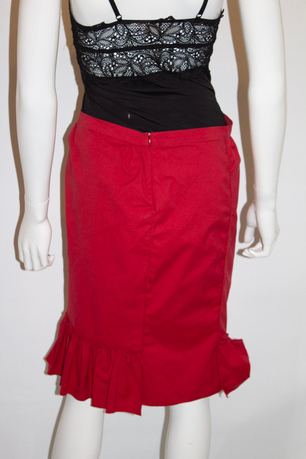 Miu Miu  Roter Baumwollrock im Angebot 2