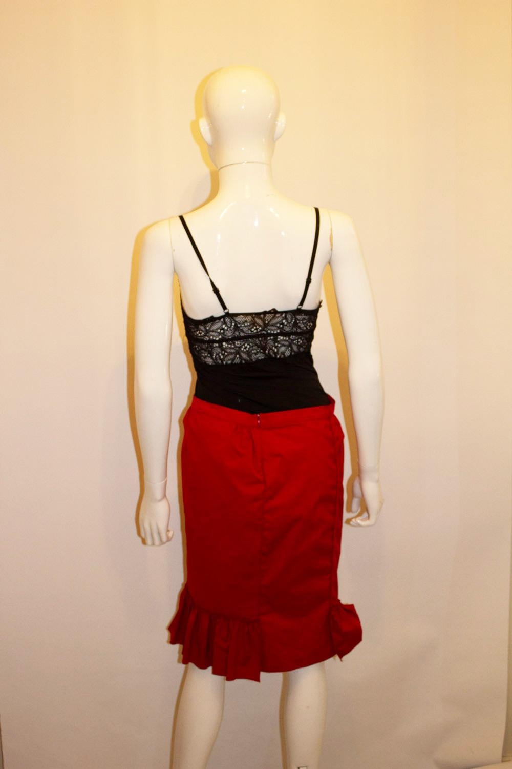 Miu Miu  Roter Baumwollrock im Angebot 3