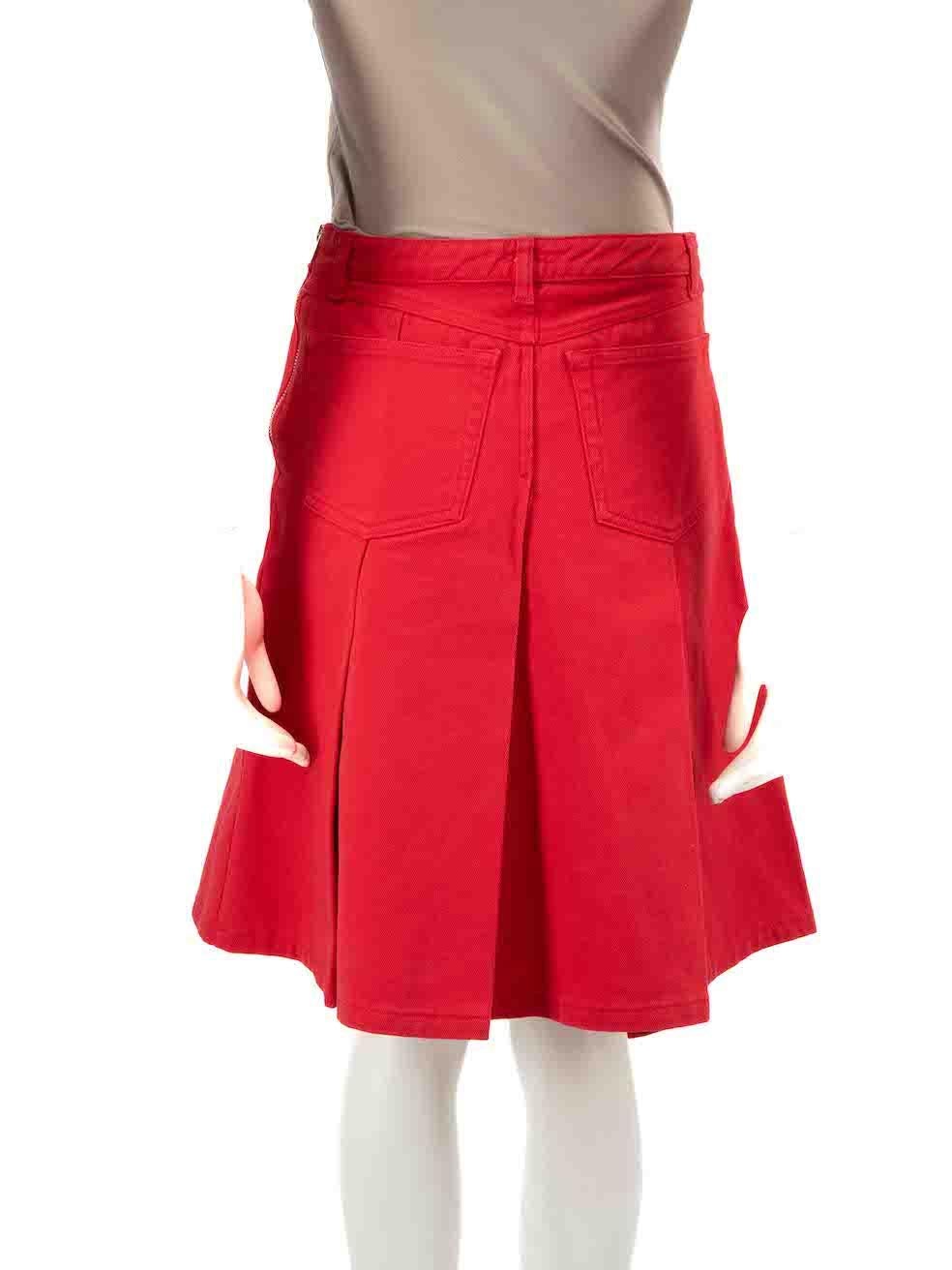 Miu Miu Falda plisada vaquera roja Talla M Rojo