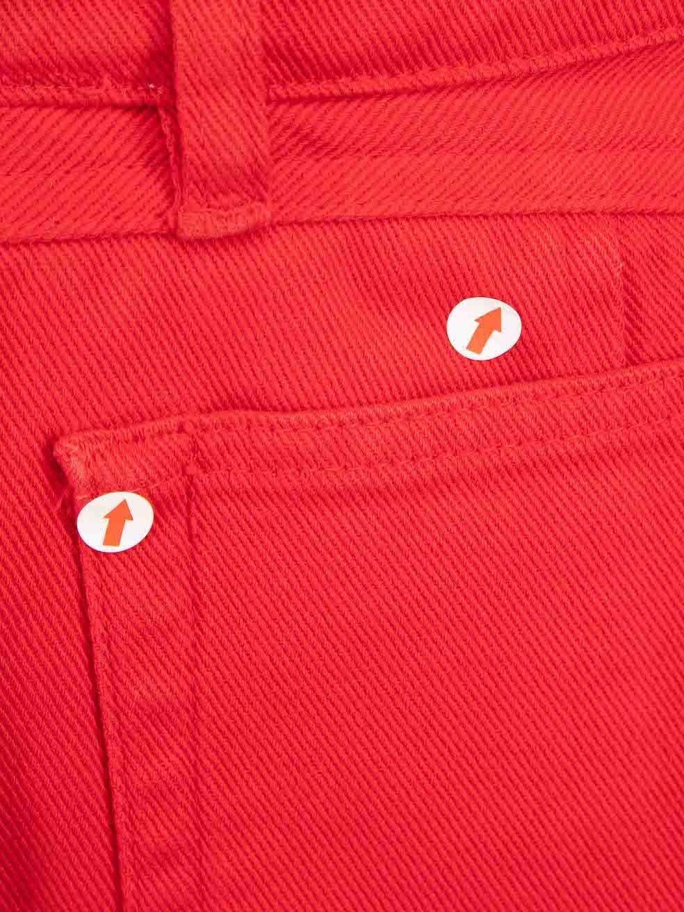 Miu Miu Falda plisada vaquera roja Talla M 1