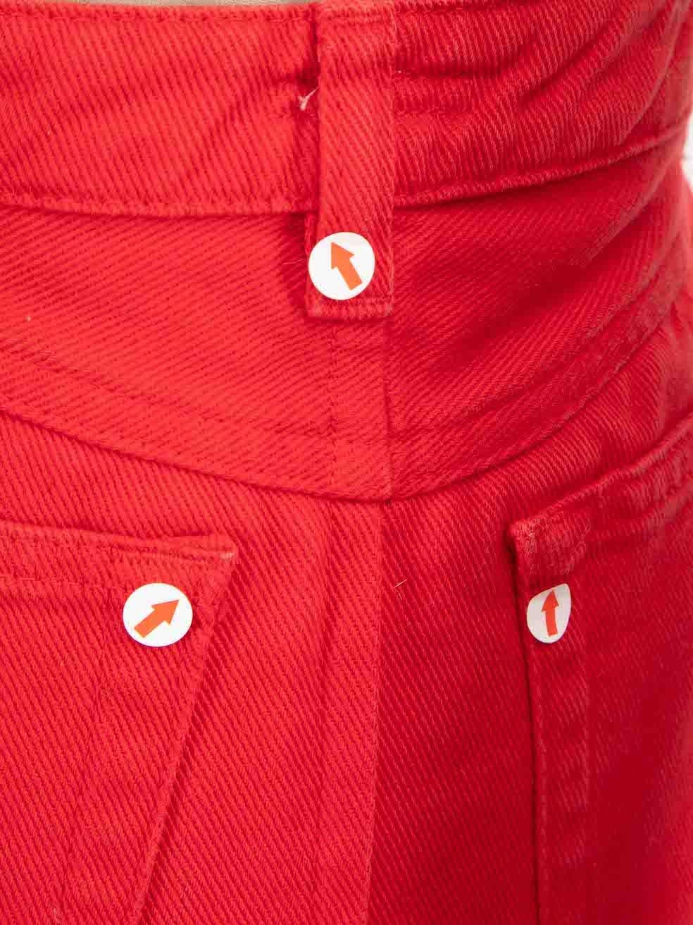 Miu Miu Falda plisada vaquera roja Talla M 2