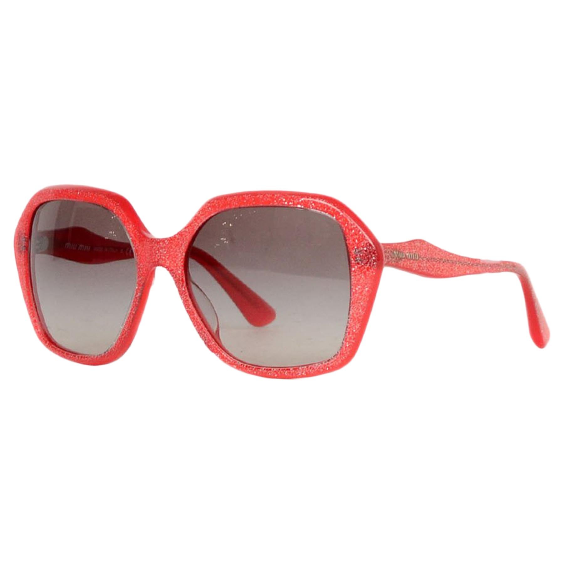 Miu Miu Red Glitter Sunglasses For Sale at 1stDibs | miu miu glitter  sunglasses, miu miu red glasses, miu miu red sunglasses