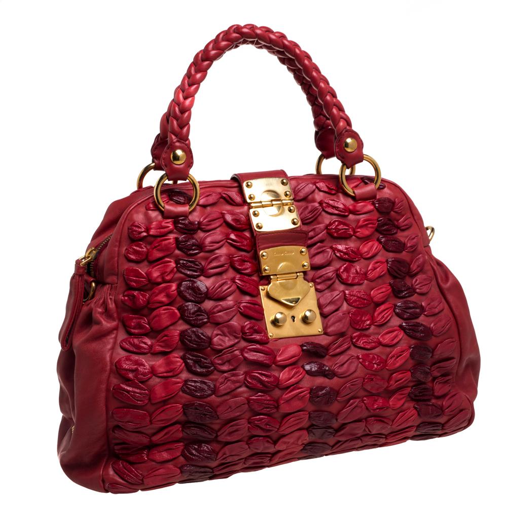 Women's Miu Miu Red Leather Dome Bag
