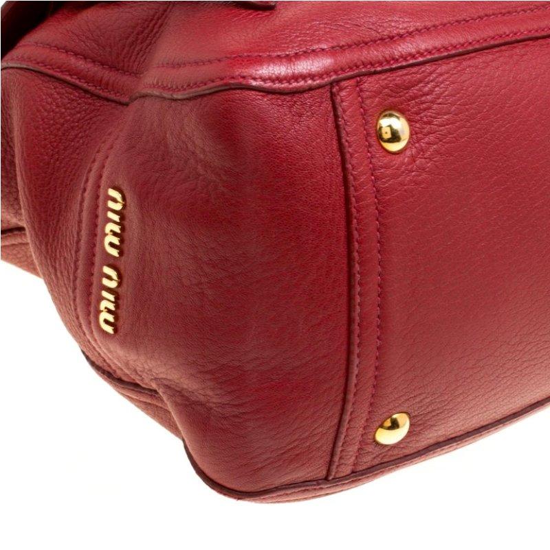 Miu Miu Red Leather East/West Top Handle Shoulder Bag 1