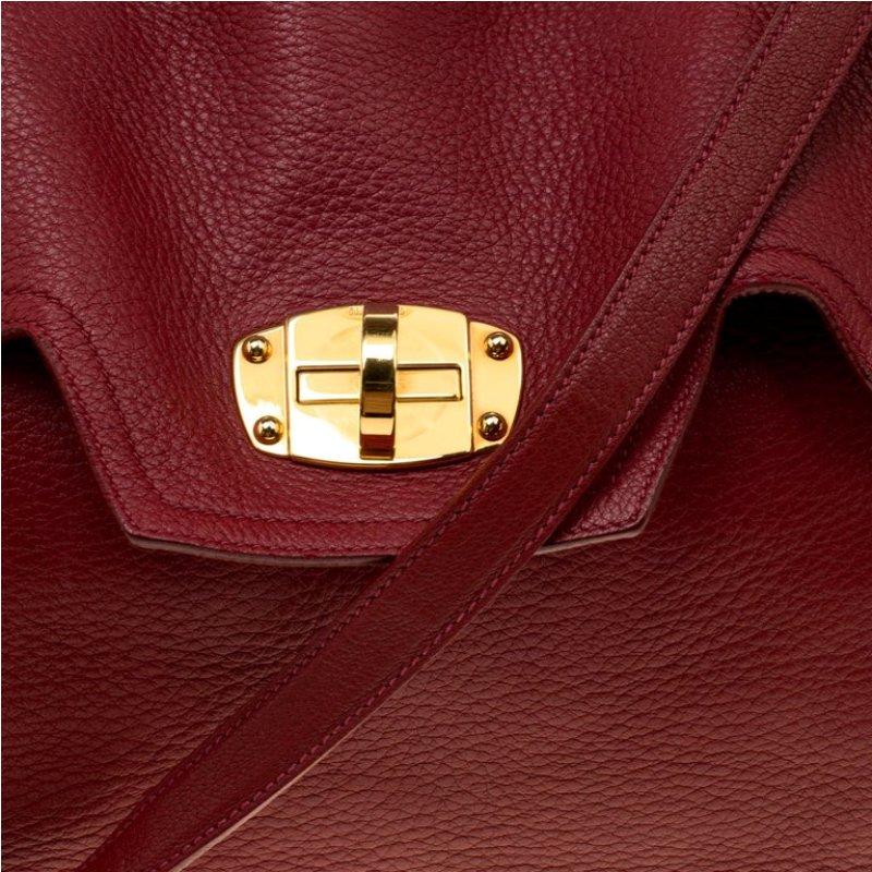 Miu Miu Red Leather East/West Top Handle Shoulder Bag 4