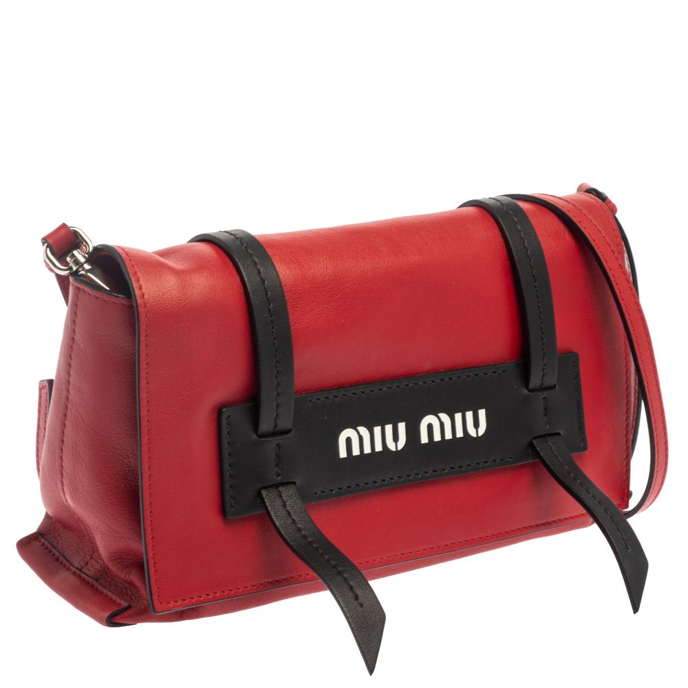 Women's Miu Miu Red Leather Grace Shoulder Bag