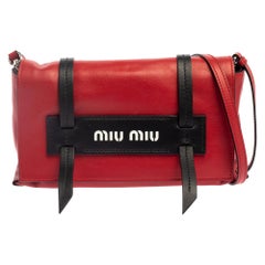 Miu Miu Red Leather Grace Shoulder Bag