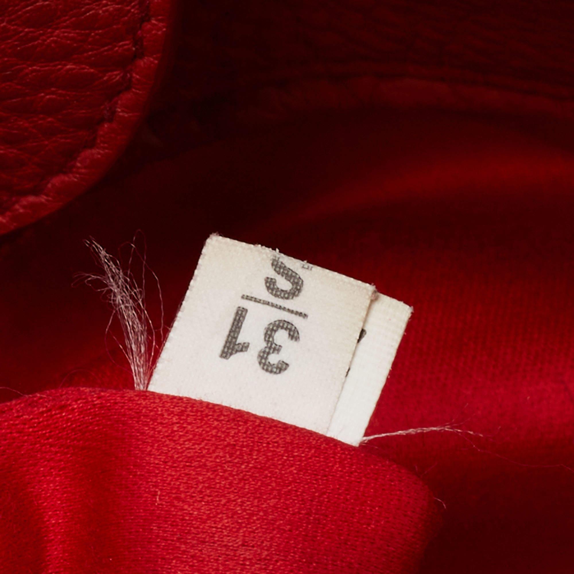 Miu Miu Red Leather Shopper Tote For Sale 6