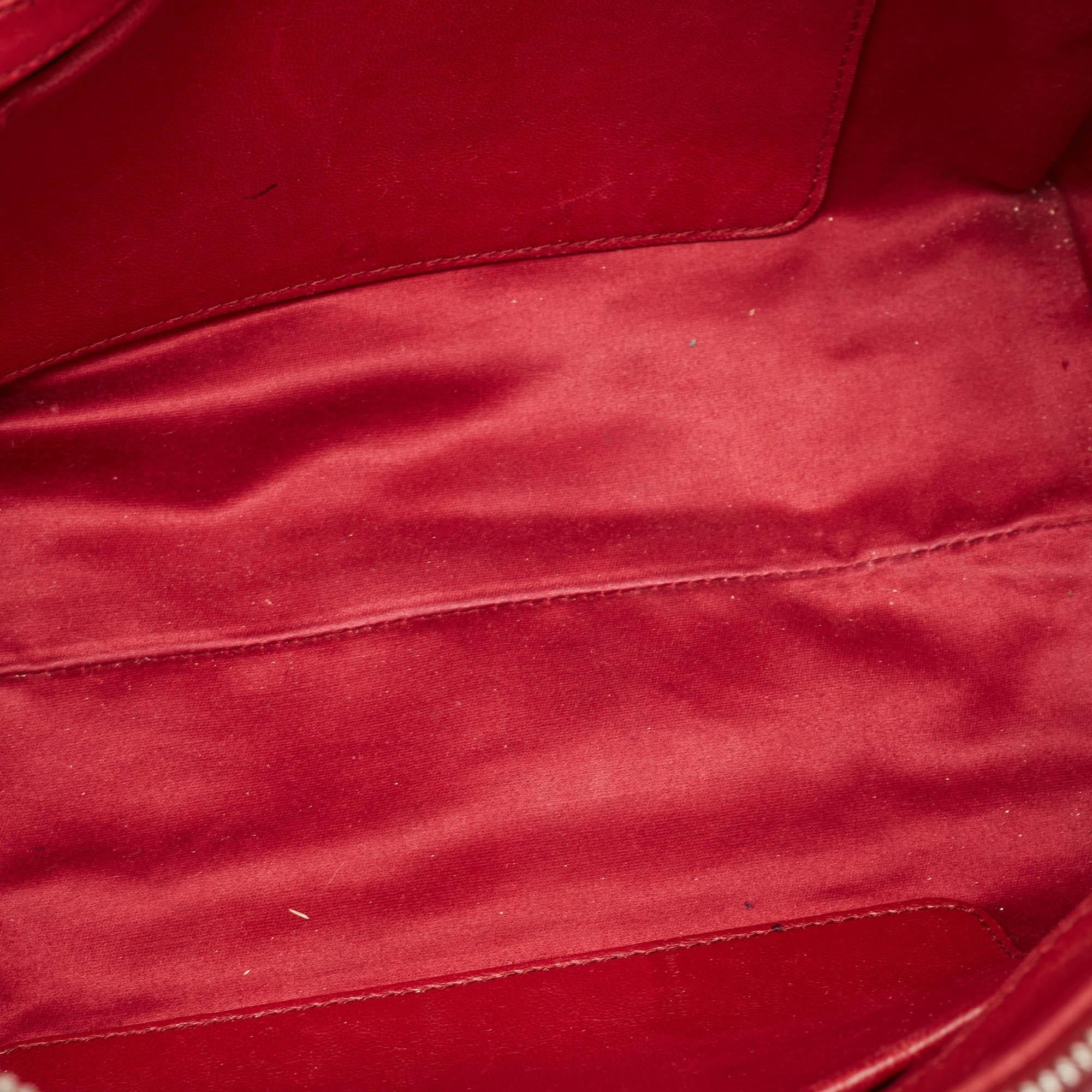 Miu Miu Red Matelasse Leather Top Zip Tote For Sale 6