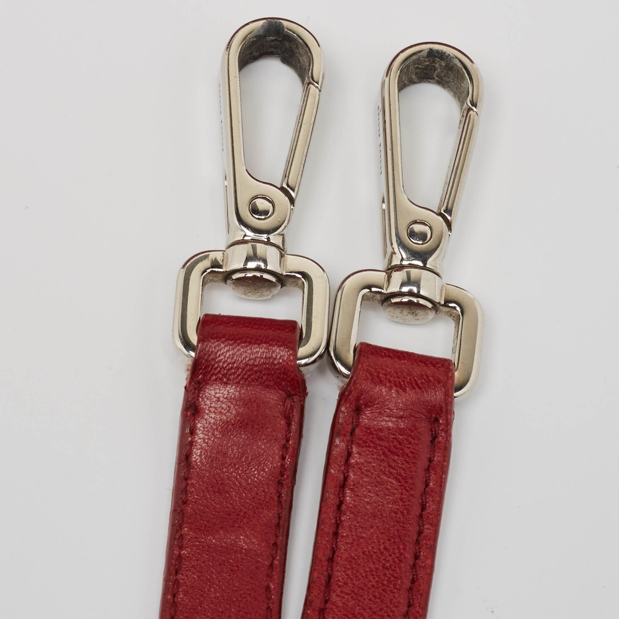 Miu Miu Red Matelasse Leather Top Zip Tote 11