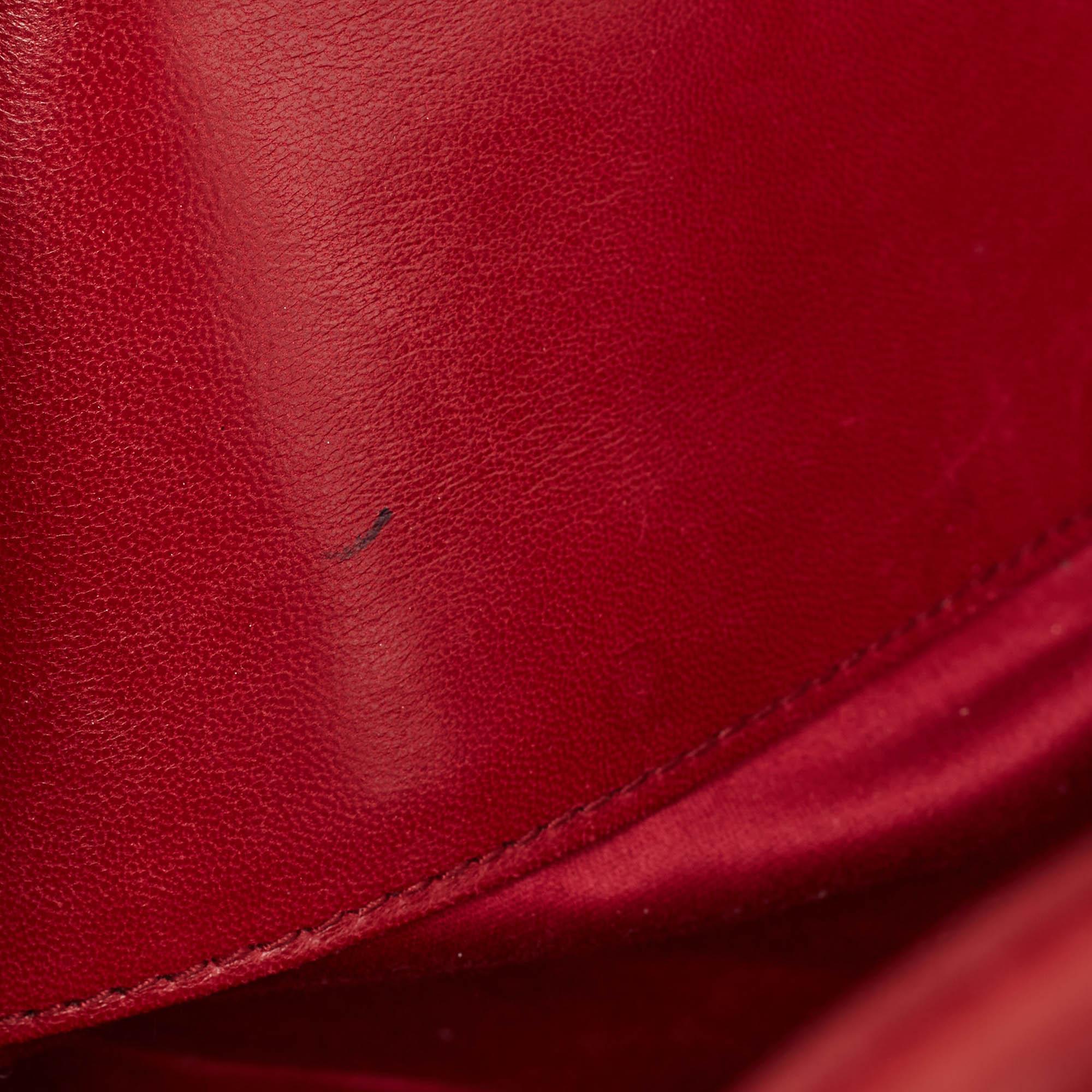 Miu Miu Red Matelasse Leather Top Zip Tote For Sale 4