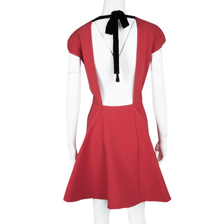 Sleeveless Cady Mini Dress in Red - Miu Miu