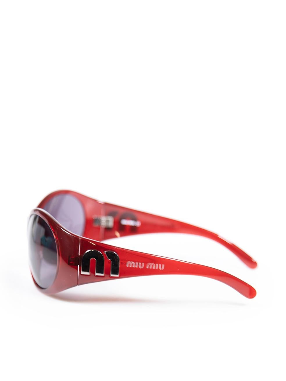 Women's Miu Miu Red Oversized Logo Sunglasses