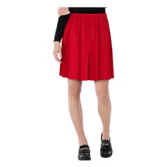 Miu Miu Red Pleated Mini Skirt Size S