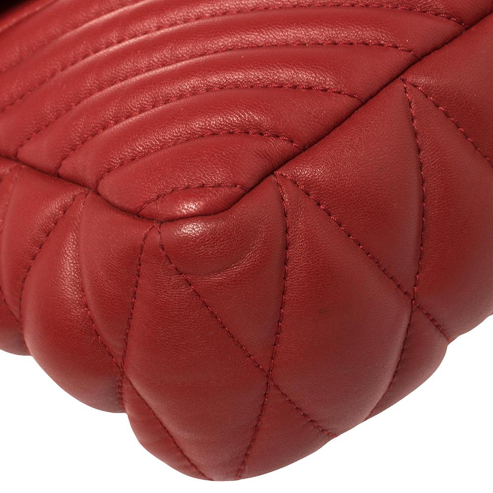 Miu Miu Red Quilted Leather Biker Shoulder Bag 3