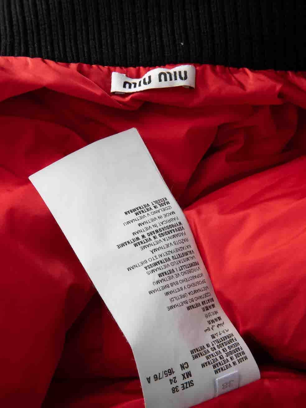 Miu Miu Red Quilted Puffer Zip Jacket Size XS 3