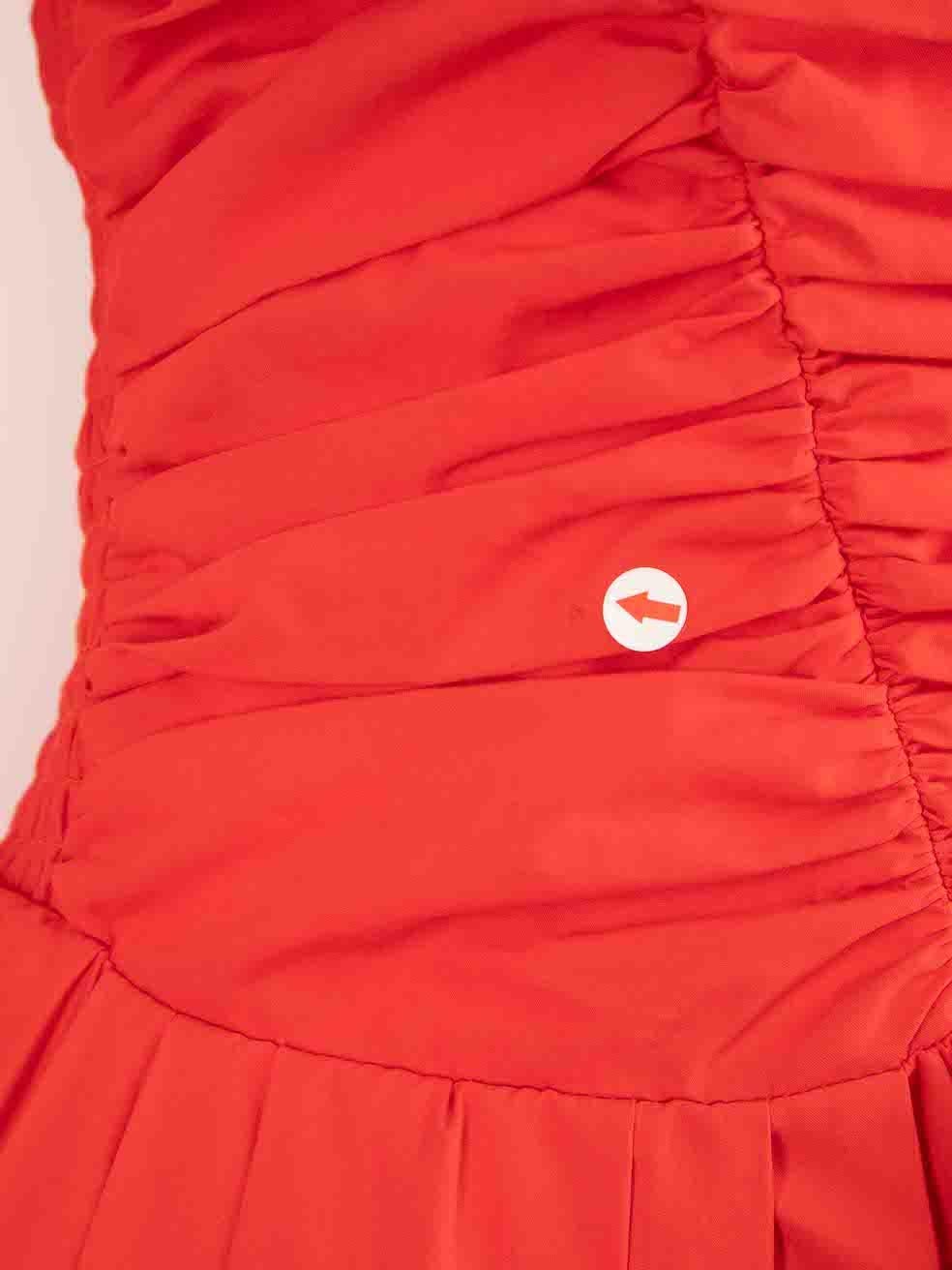 Miu Miu Red Ruched Detail Mini Dress Size XS For Sale 2