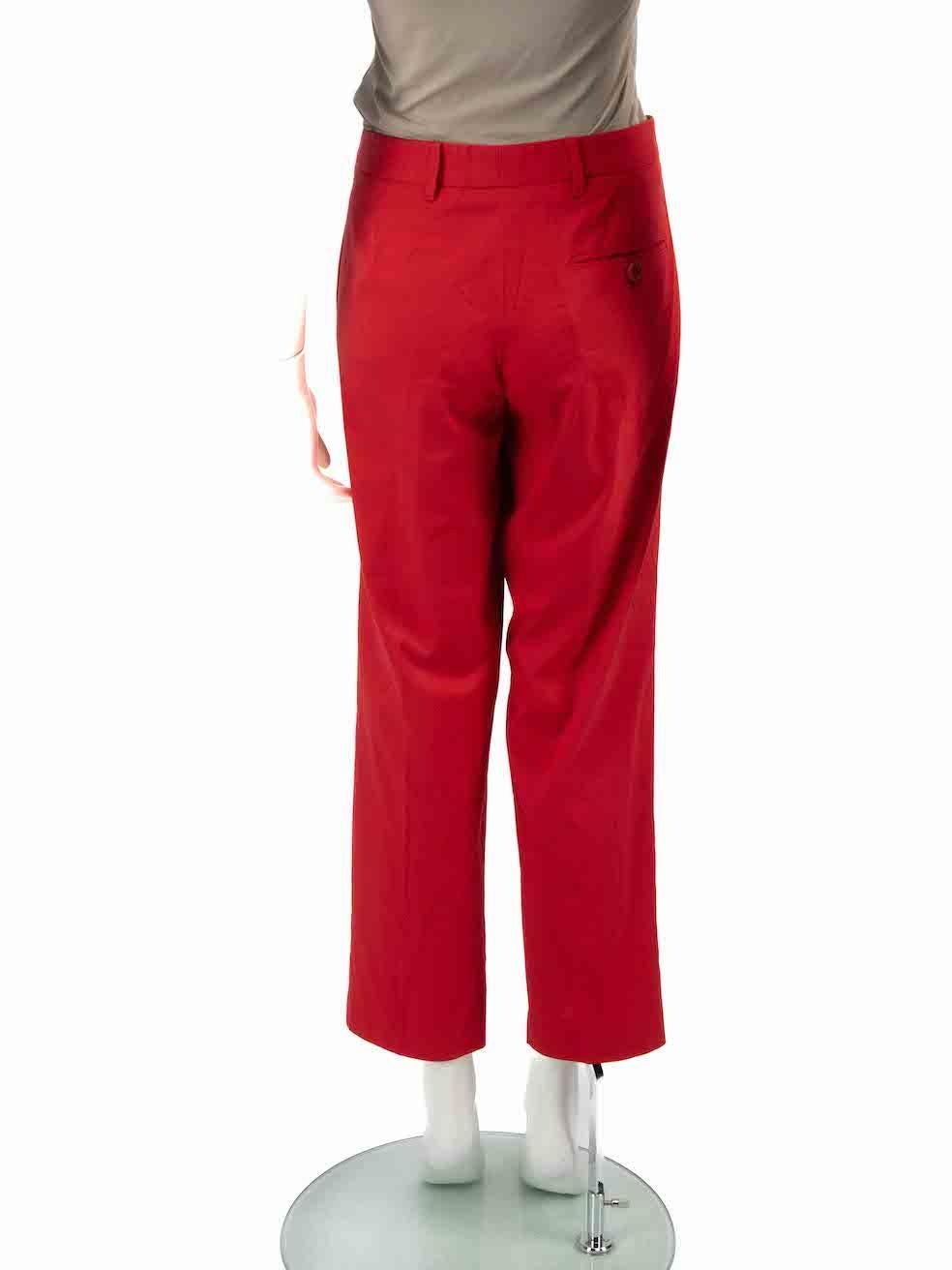 Miu Miu Red Slim Leg Trousers Size XL In Good Condition For Sale In London, GB