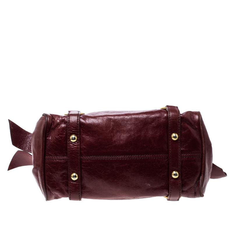Donna Miu Miu Borsa con manico superiore in pelle Vitello Lux rossa