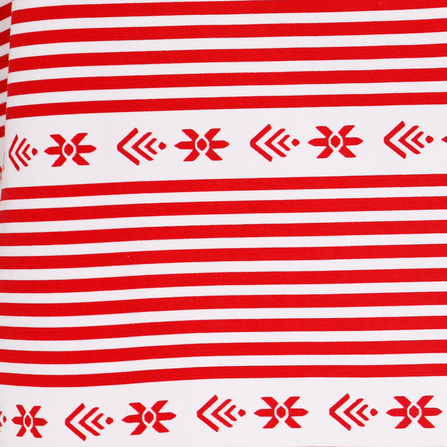 Miu Miu Red & White Cotton Print Long Sleeve 2015 Runway Shirt Blouse 1