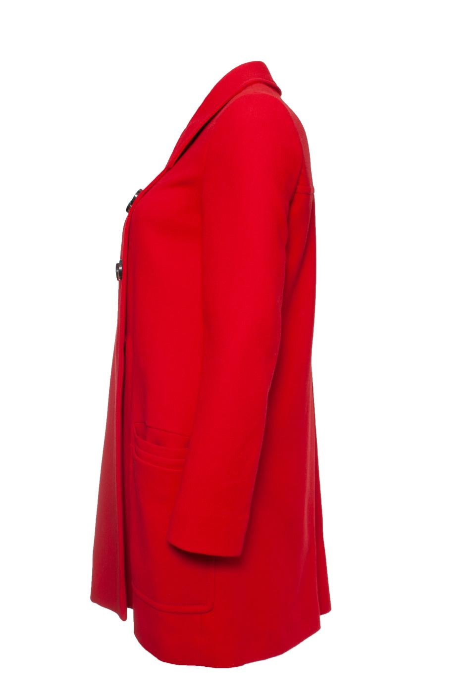 Rosso Miu Miu, Cappotto in lana rosso in vendita