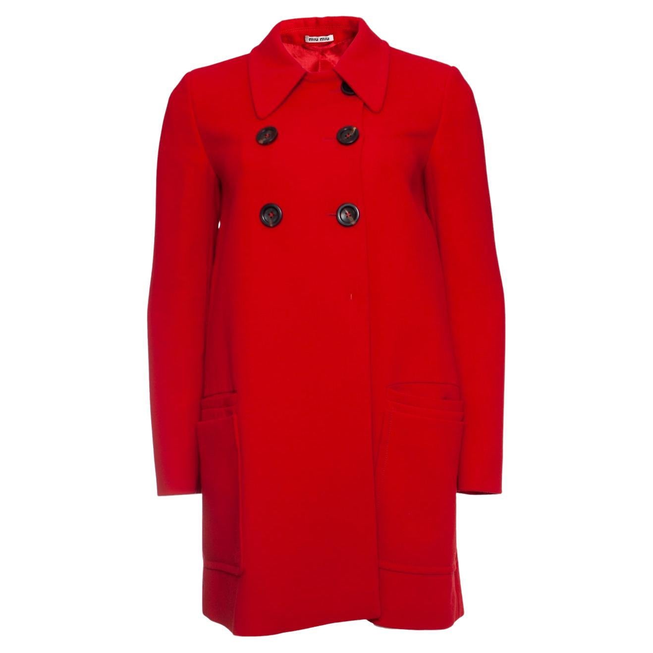 Miu Miu, Cappotto in lana rosso