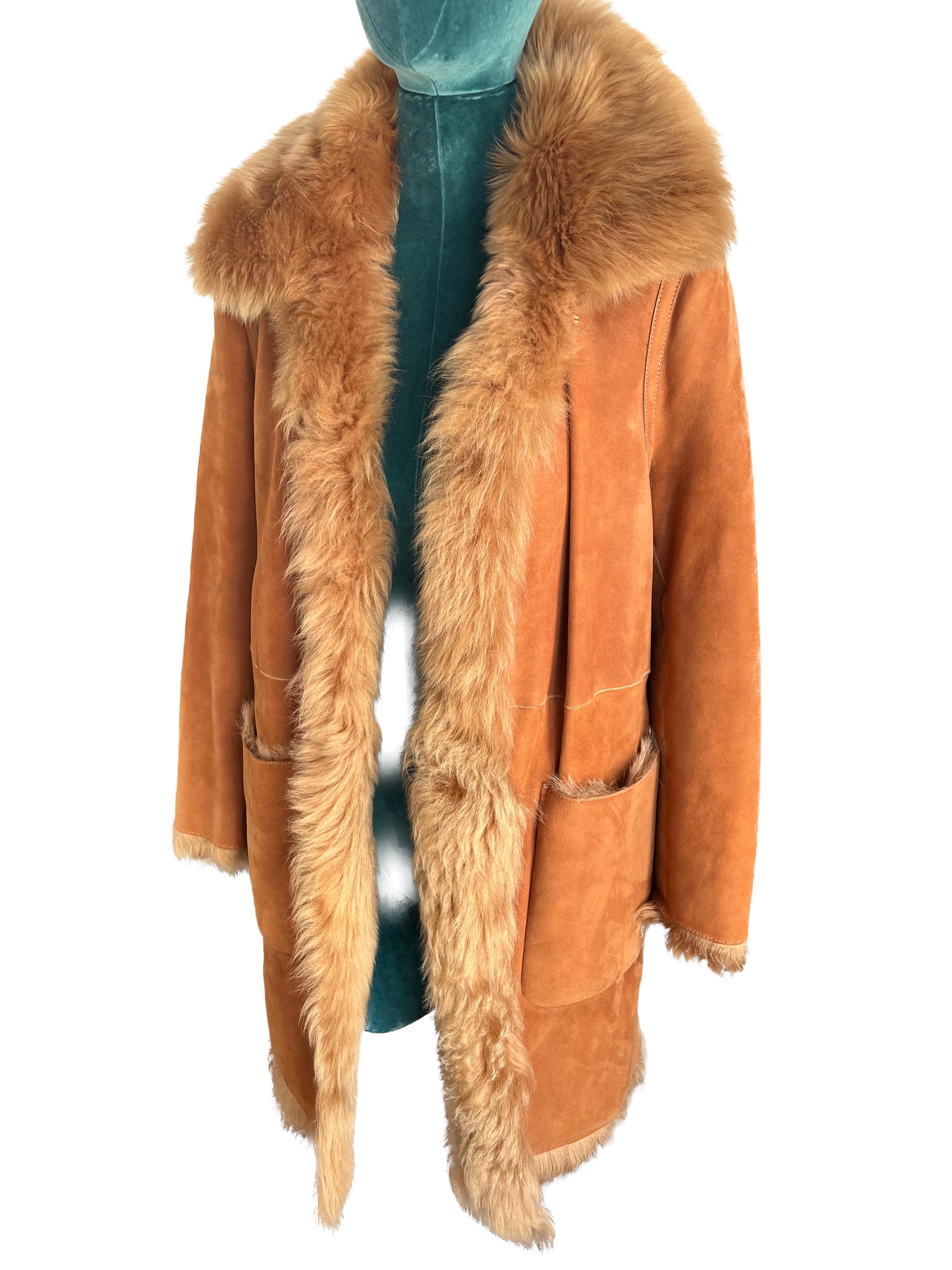 Women's or Men's Miu Miu Reversible Shearling Coat For Sale
