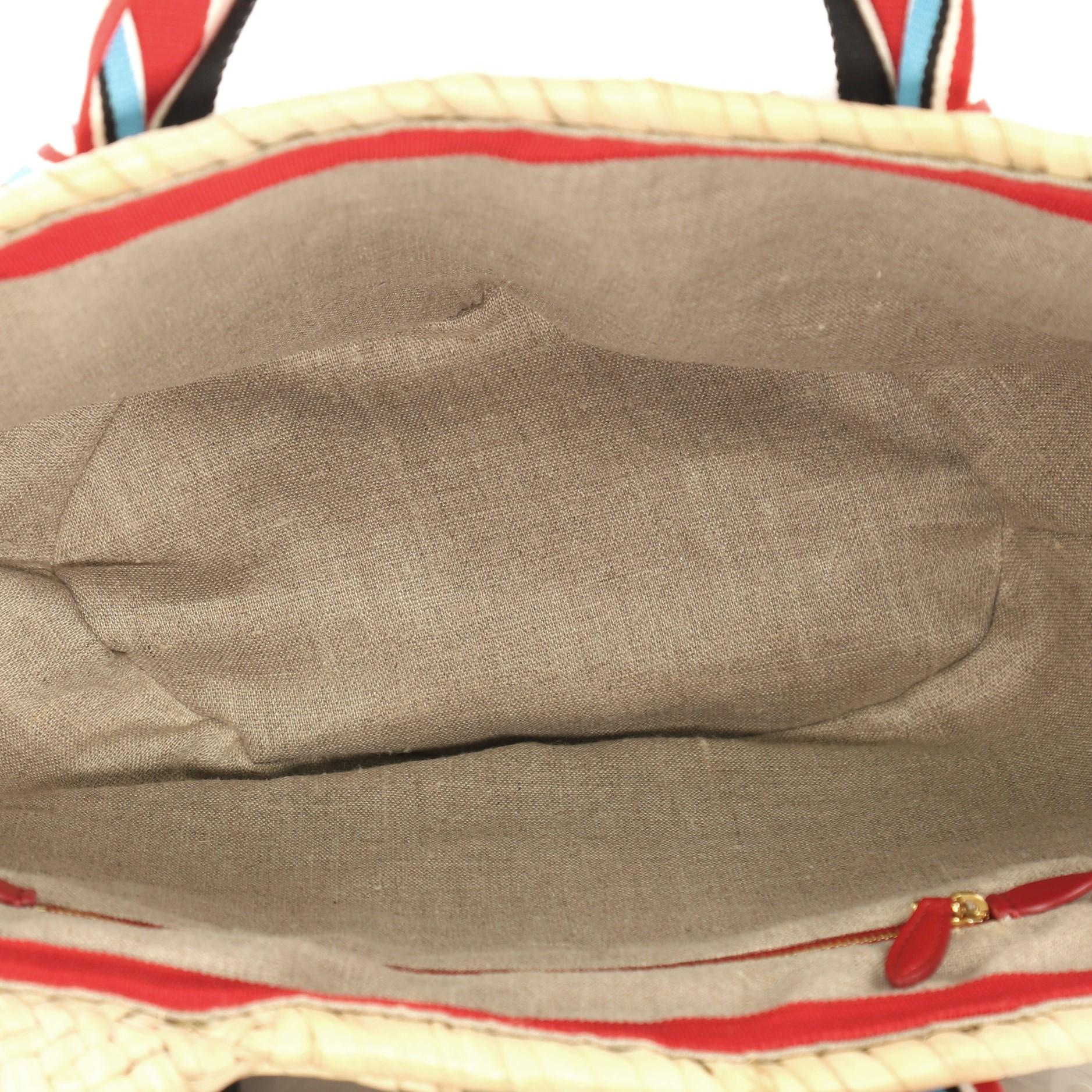 Miu Miu Ribbon Basket Tote Woven Straw 1