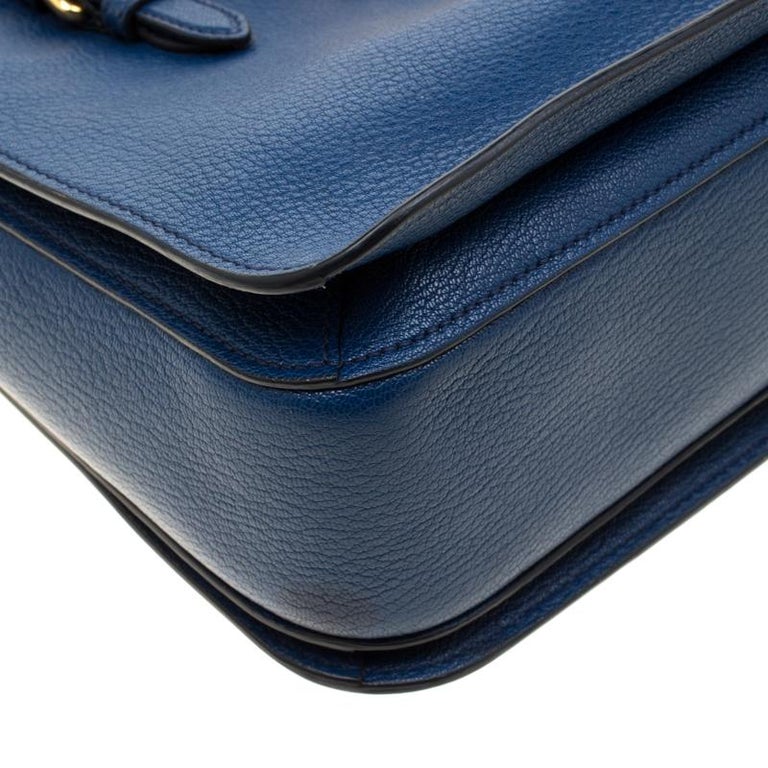 Miu Miu - Authenticated Madras Handbag - Leather Blue Plain for Women, Very Good Condition