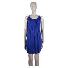 MIU MIU royal blue silk GATHERED TUNIC Tank Top Shirt L