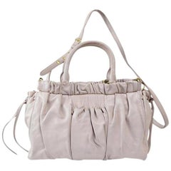 Vintage Miu Miu Ruffled 2way 2180112 Light Pink/Lavendar Leather Tote