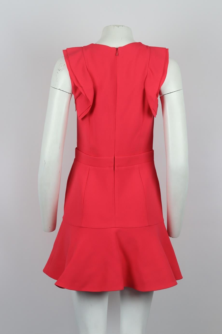 Miu Miu Ruffled Crepe Mini Dress It 42 Uk 10 In Excellent Condition In London, GB