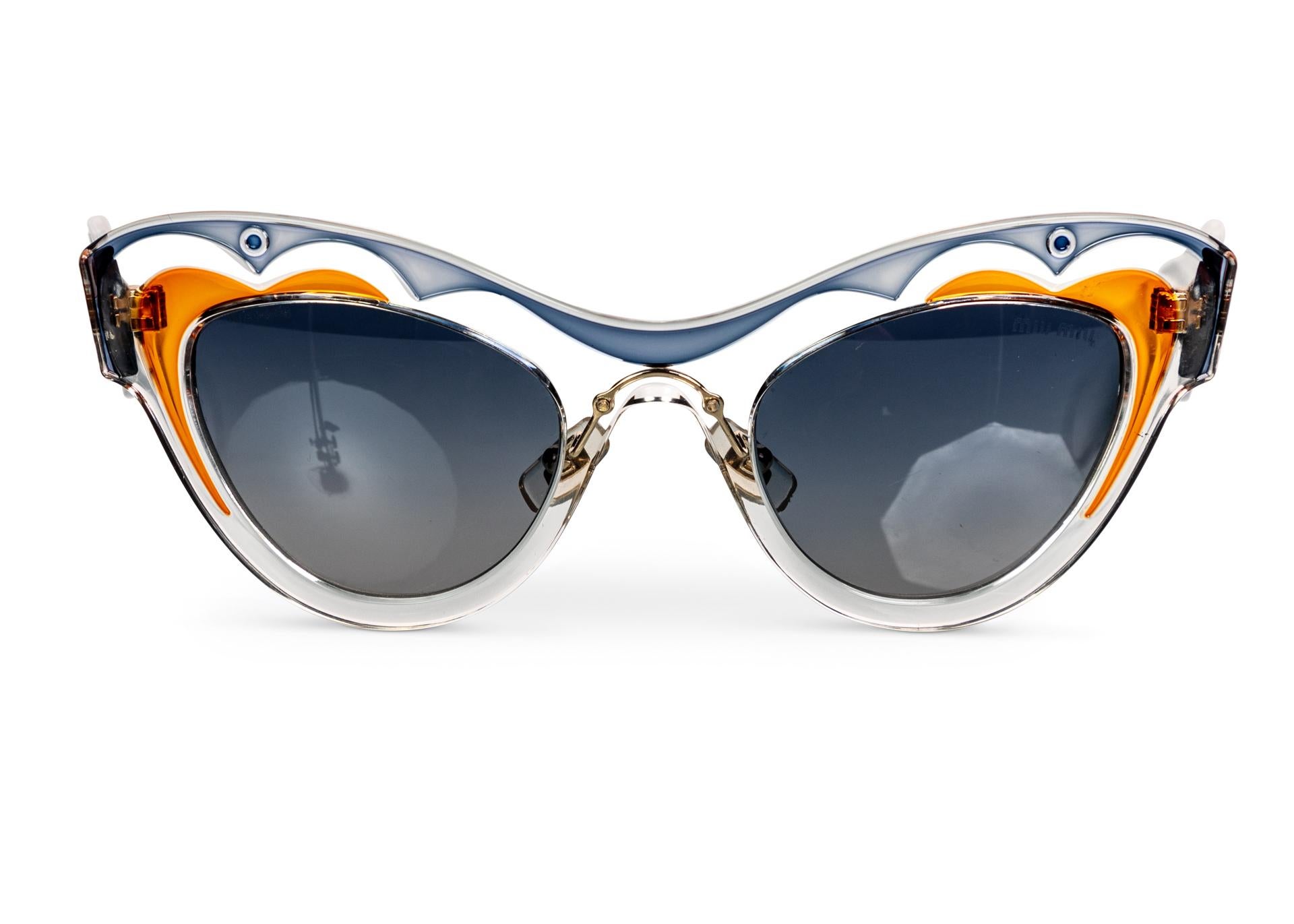 Gray Miu MIu Runway Butterfly Cat Eye Sunglasses, 2014