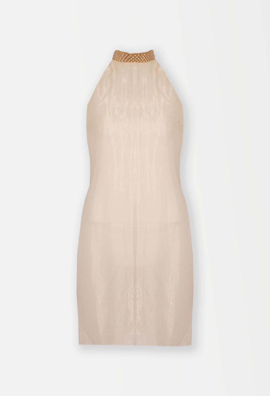 Miu Miu P/E 2000 Final Look Abito da passerella in seta e cristalli IT42 Campaigner d'epoca in vendita 5