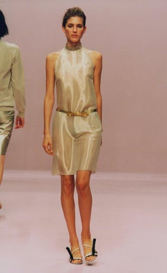 Miu Miu P/E 2000 Final Look Abito da passerella in seta e cristalli IT42 Campaigner d'epoca