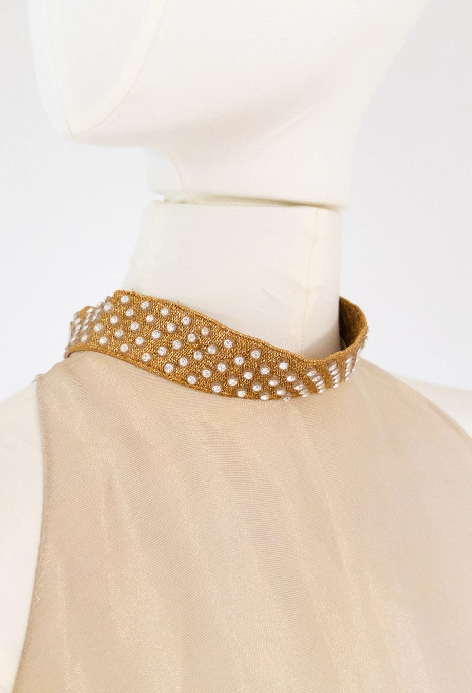 Miu Miu P/E 2000 Final Look Abito da passerella in seta e cristalli IT42 Campaigner d'epoca in vendita 1